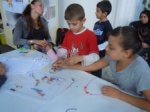 children making necklaces